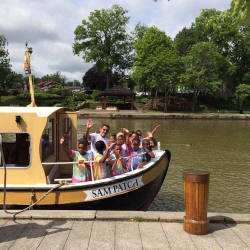o a group of people on a boat in the water