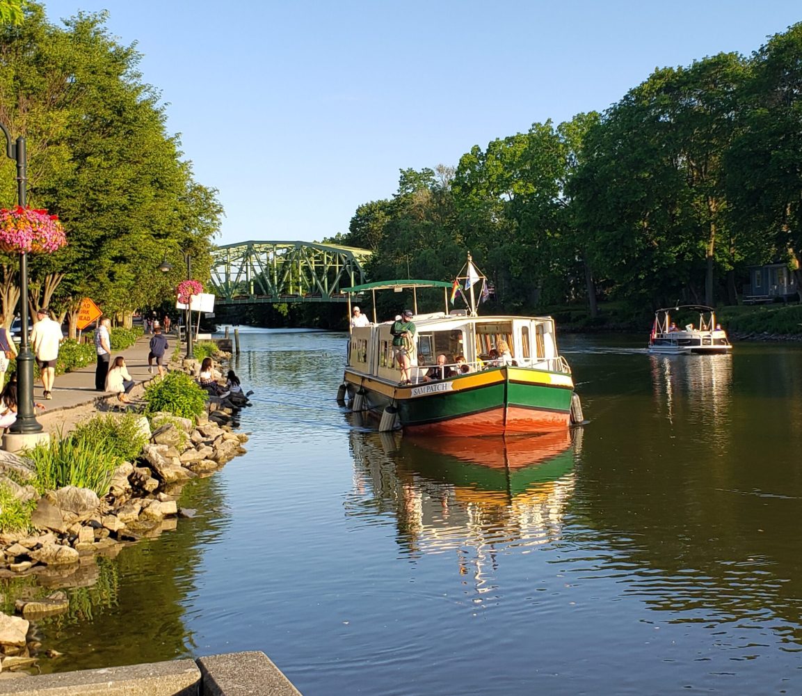 a small boat in a body of water