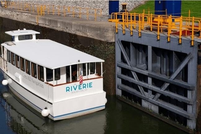 a small boat in a body of water