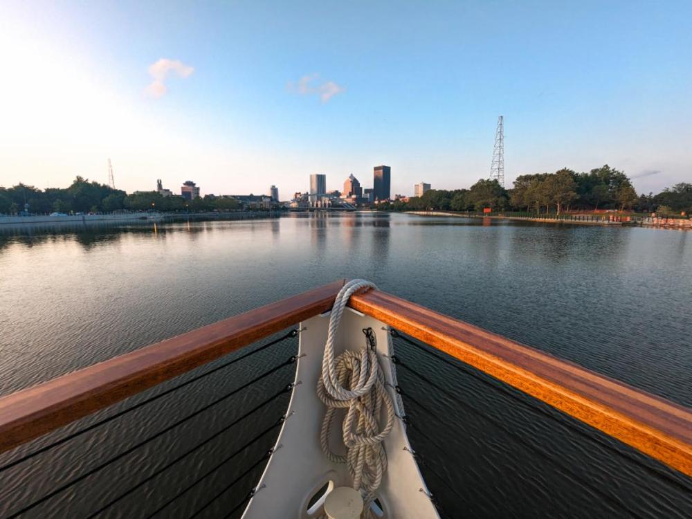 a long bridge over a body of water